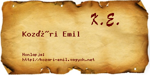 Kozári Emil névjegykártya