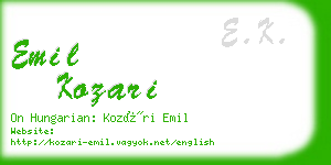 emil kozari business card